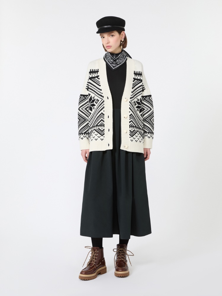 Jacquard jersey and taffeta dress - BLACK