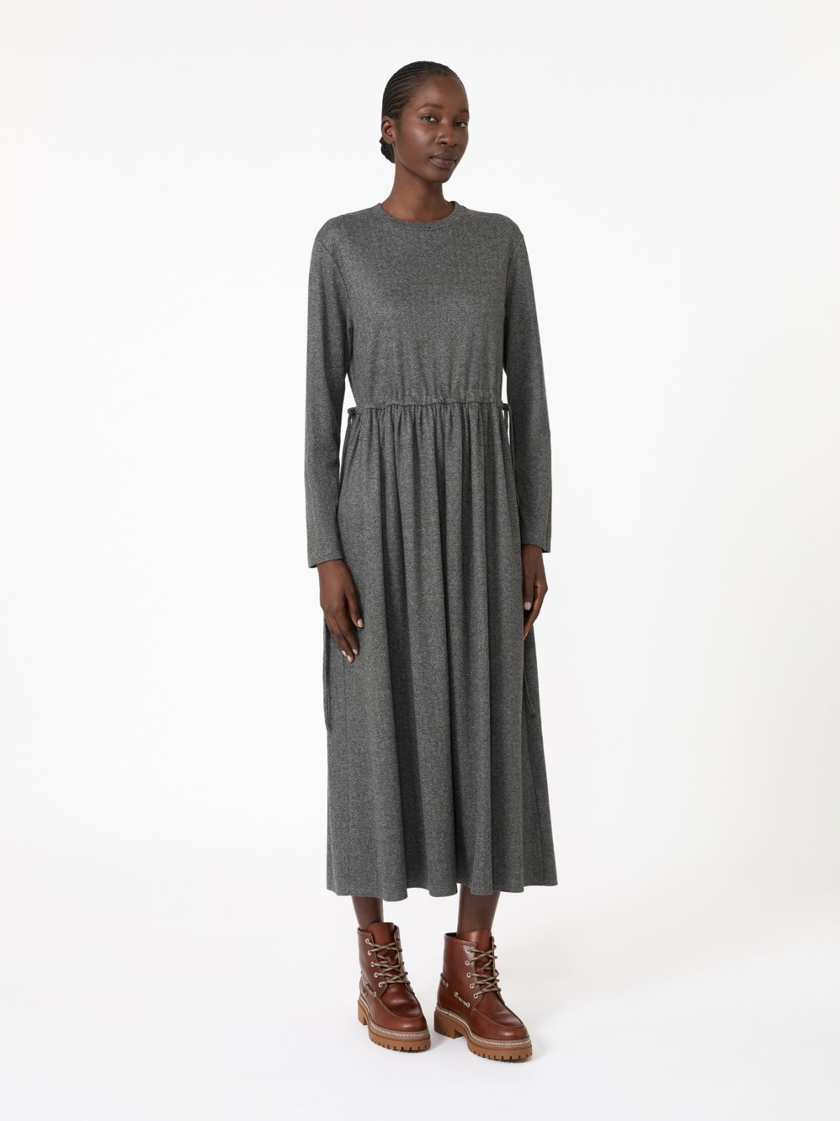 Jacquard jersey long dress - MEDIUM GREY - Max Mara - 2
