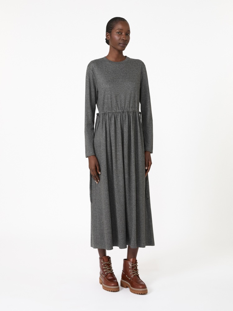 Jacquard jersey long dress - MEDIUM GREY - Max Mara - 2