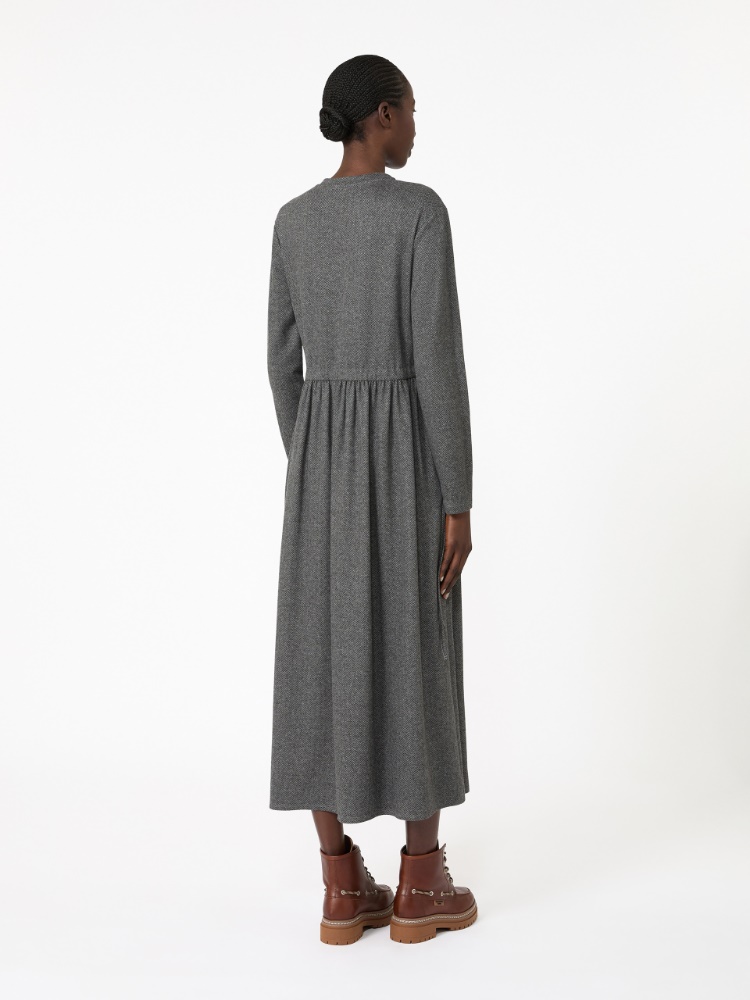 Jacquard jersey long dress - MEDIUM GREY - Max Mara - 3