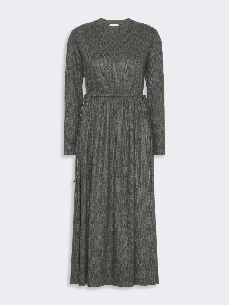 Jacquard jersey long dress - MEDIUM GREY