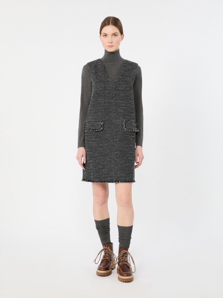 Sleeveless dress in jersey bouclé - DARK GREY - Max Mara - 2