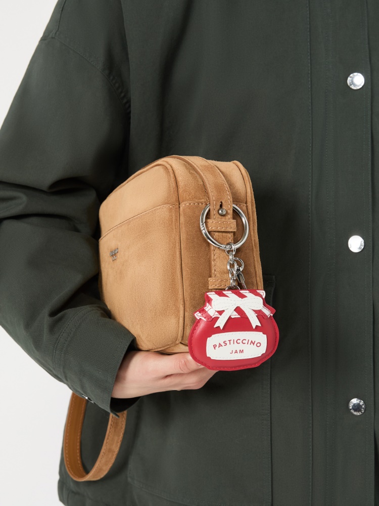 Leather keyring - RED