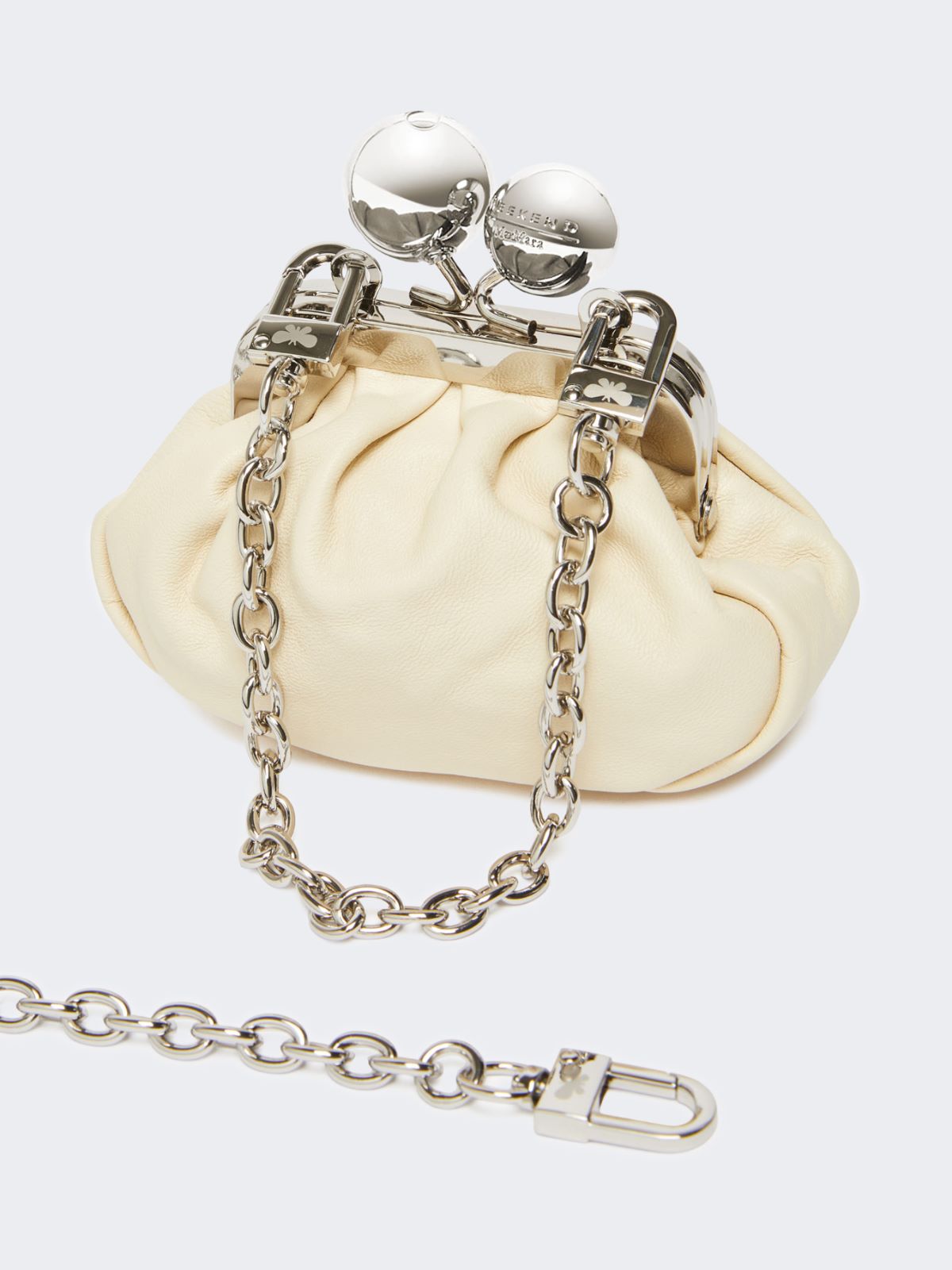 Shiny Nappa leather nano Pasticcino Bag - IVORY - 3