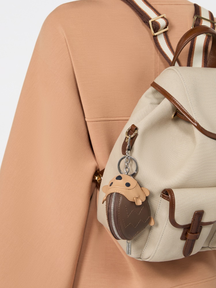 Leather coin purse - TOBACCO