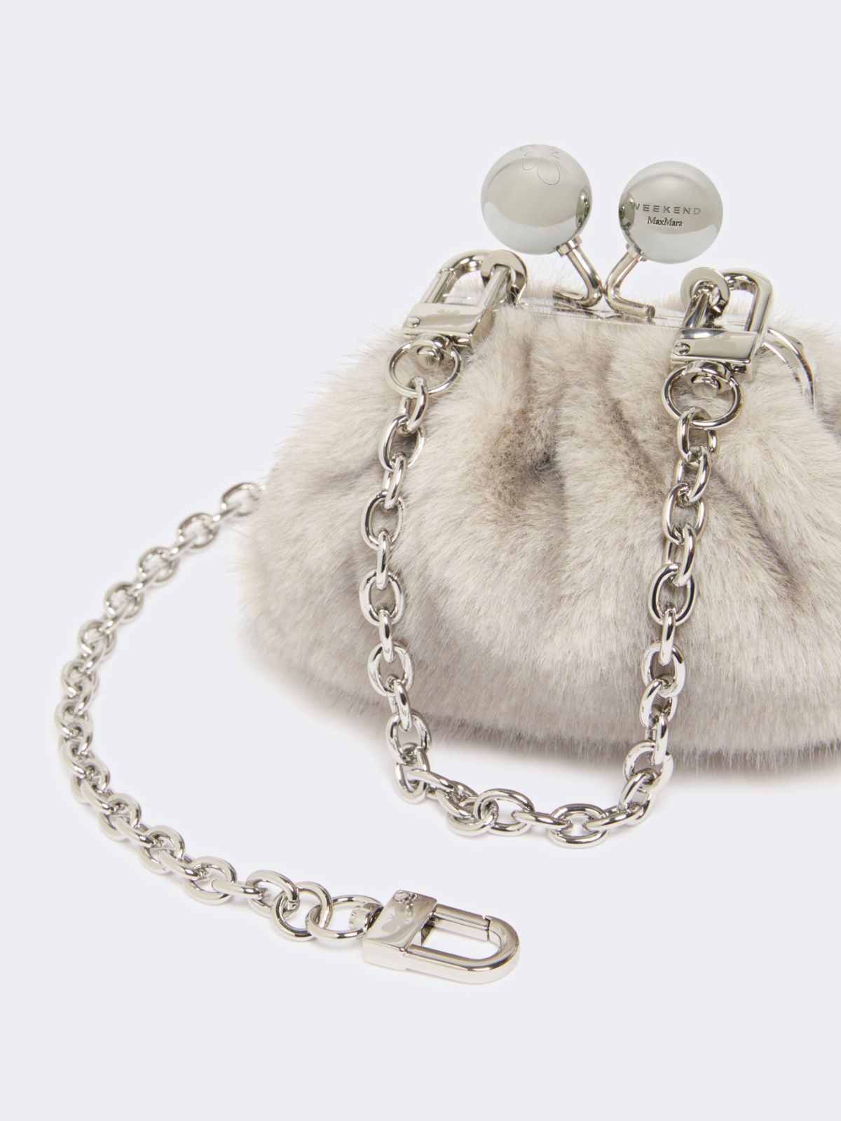Mini Pasticcino Bag with a soft texture - LIGHT GREY - Max Mara - 3