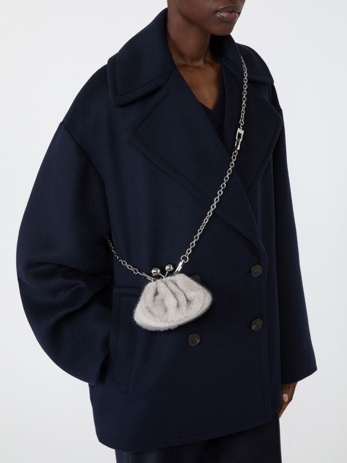Mini Pasticcino Bag with a soft texture - LIGHT GREY - Max Mara - 6