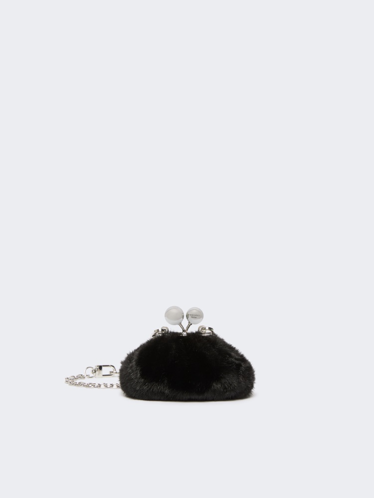 Mini Pasticcino Bag with a soft texture - BLACK
