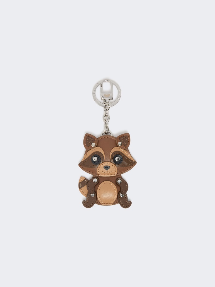 Leather keychain - TOBACCO