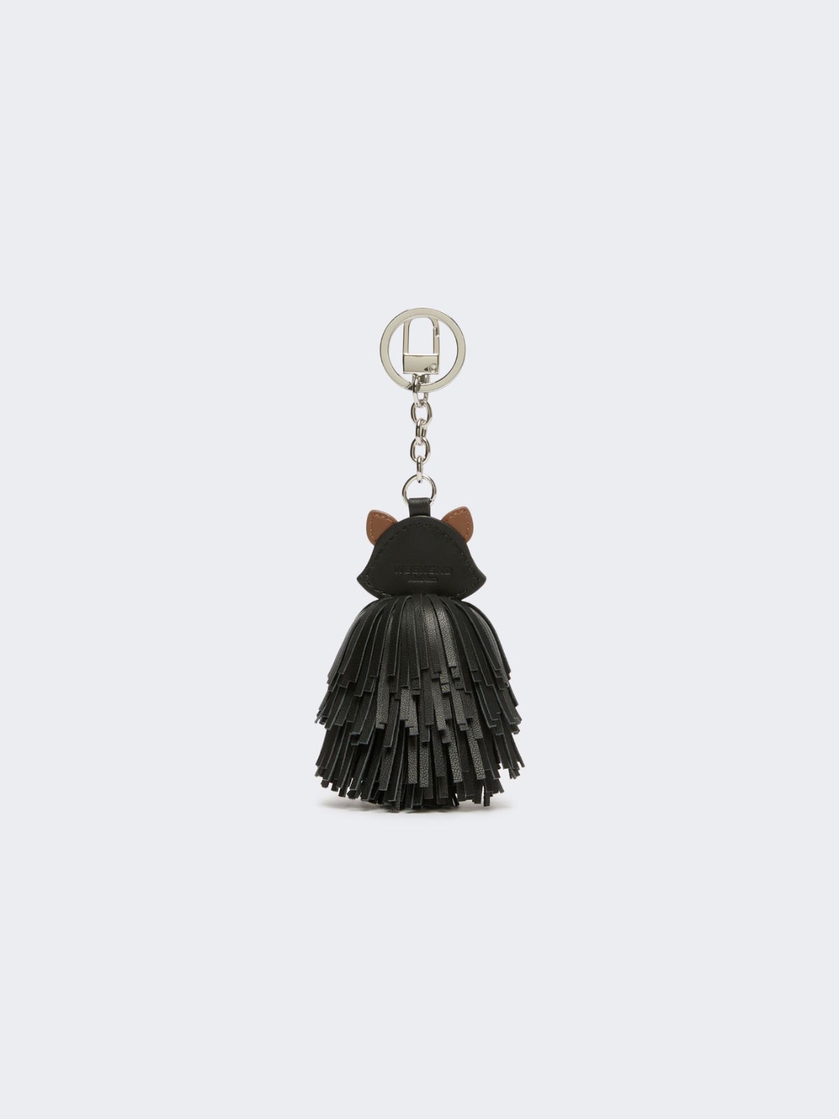 Nappa leather keyring with fringes - MEDIUM GREY - Max Mara - 2