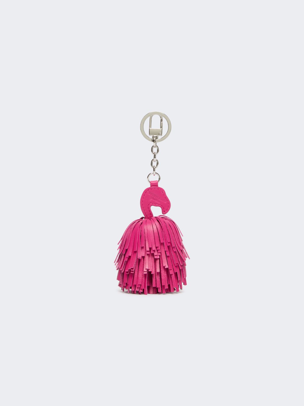 Nappa leather keyring with fringes - PINK - Max Mara - 2