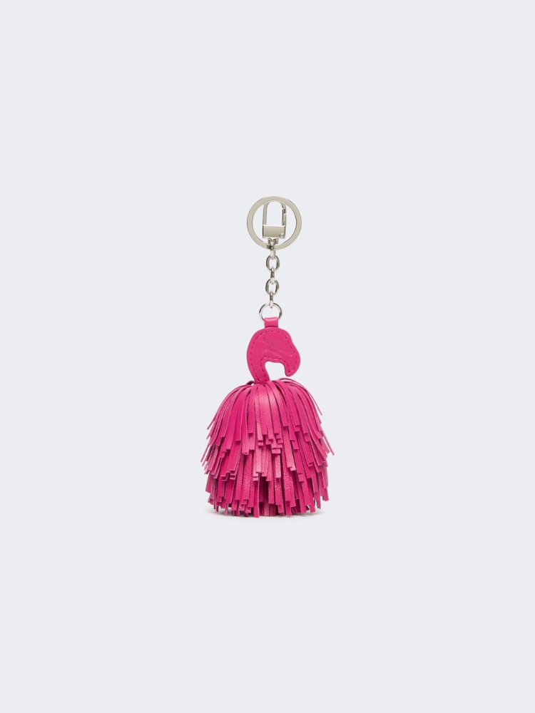 Nappa leather keyring with fringes - PINK - Max Mara - 2