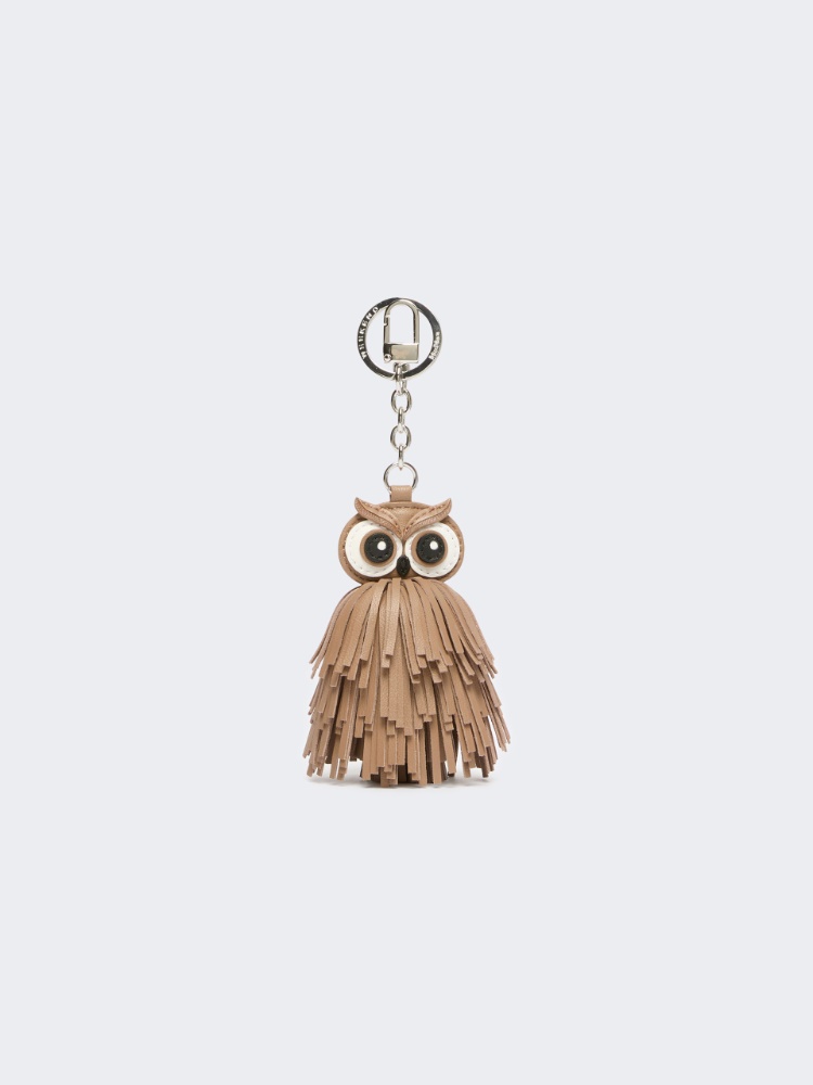 Nappa leather keyring with fringes - TURTLEDOVE