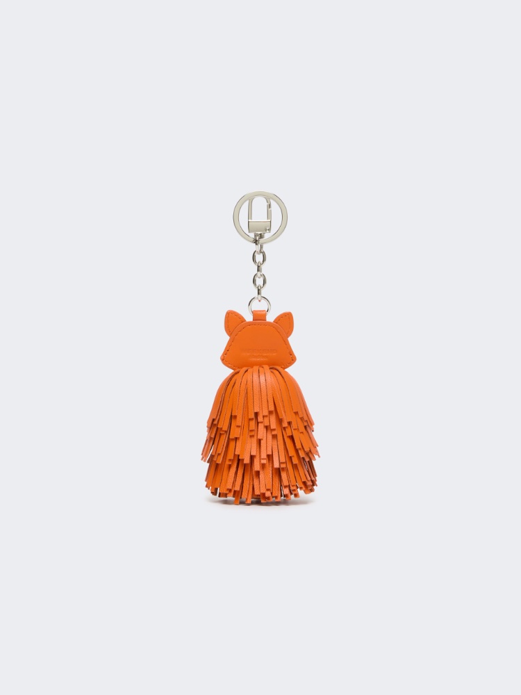 Nappa leather keyring with fringes - ORANGE - Max Mara - 2