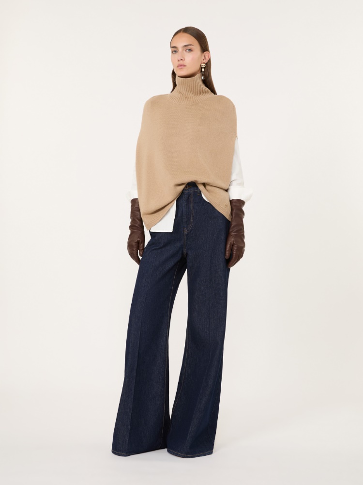 Cashmere cape - CAMEL