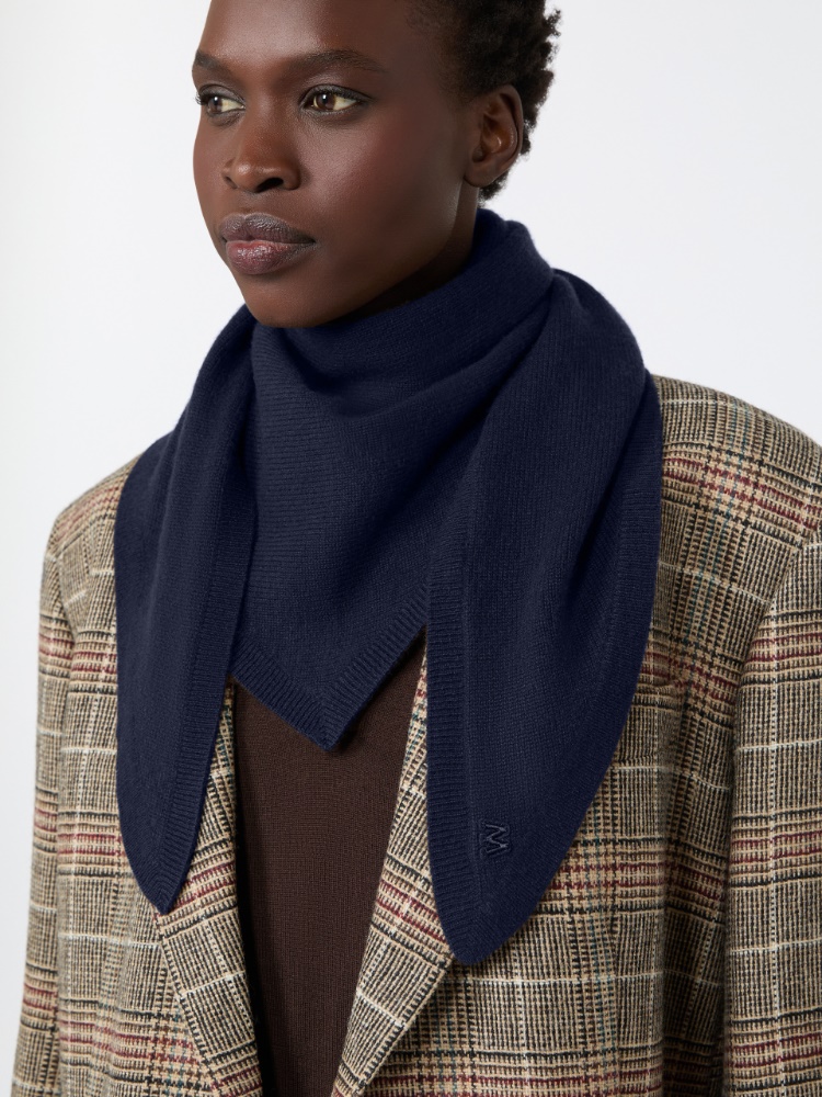 Triangle cashmere scarf - ULTRAMARINE