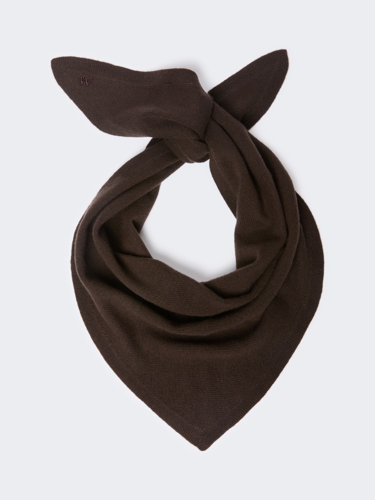 Triangle cashmere scarf - BROWN