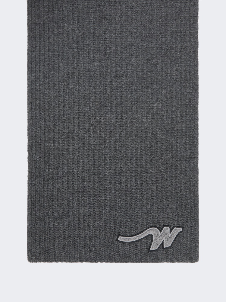 Wool yarn scarf - DARK GREY