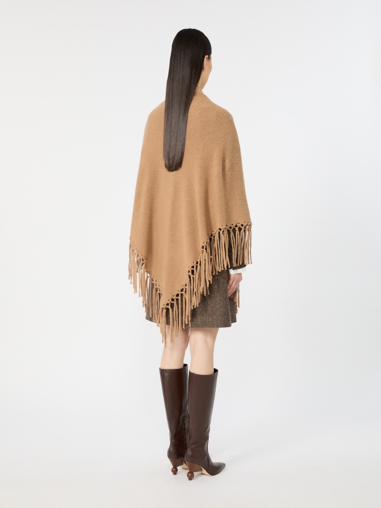 Fringed wool shawl - CAMEL - Max Mara - 3