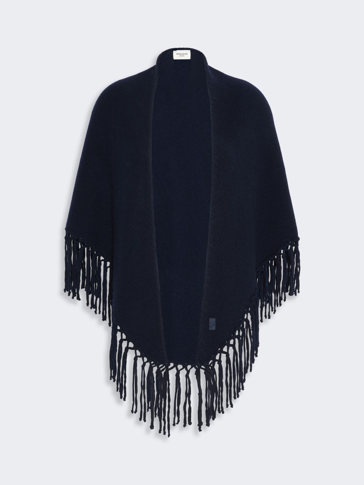 Fringed wool shawl - NAVY - Max Mara - 4