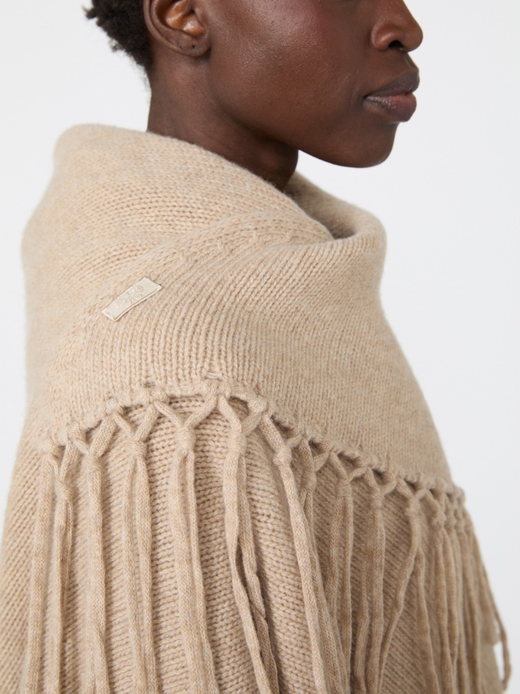 Châle en laine à franges - CARAMEL - Max Mara - 4