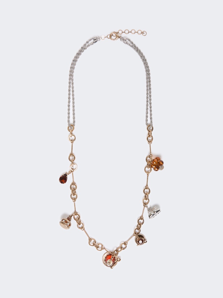 Chain necklace with charms - GOLD