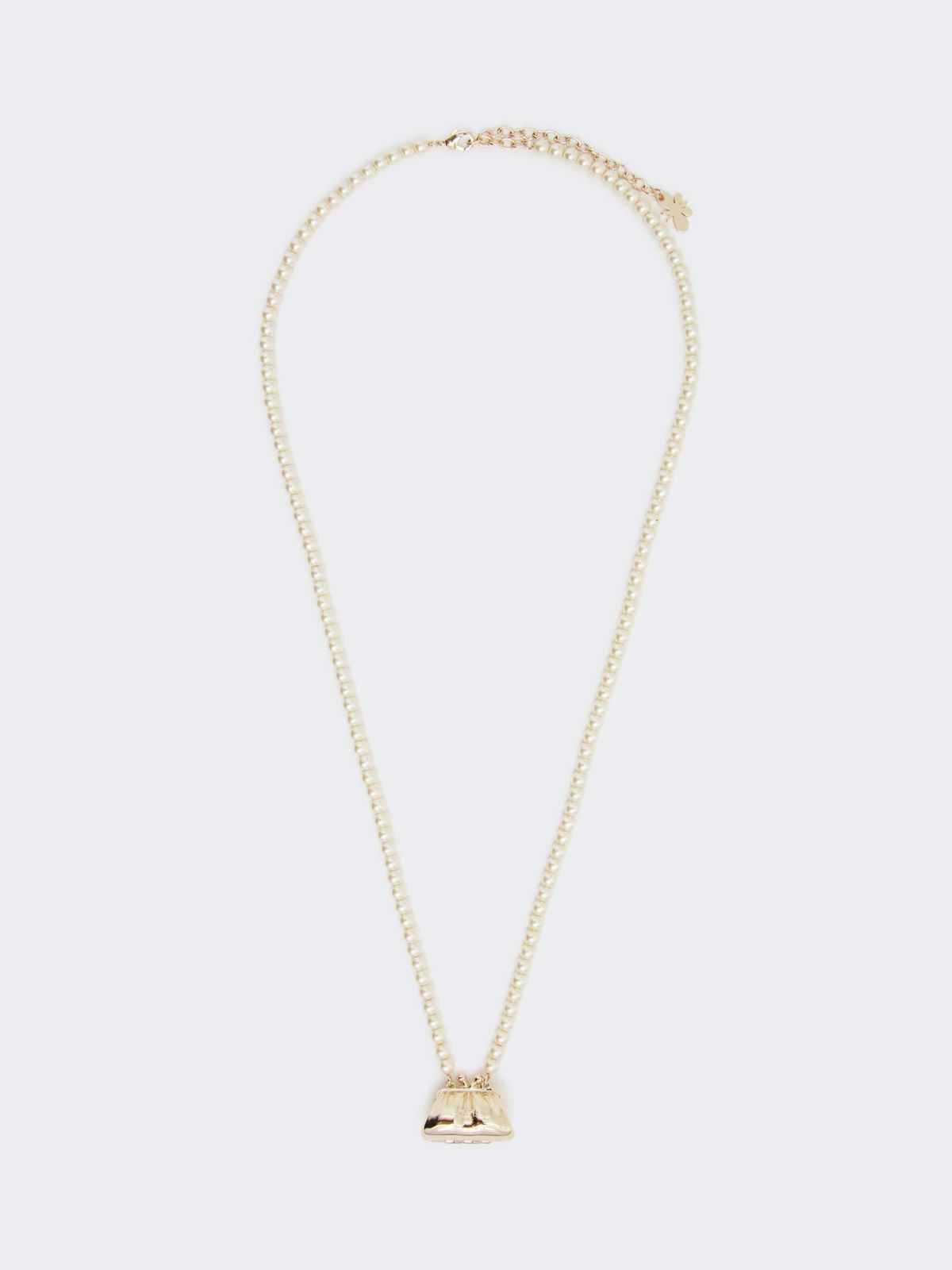 Necklace with beads and Pasticcino Bag pendant - GOLD