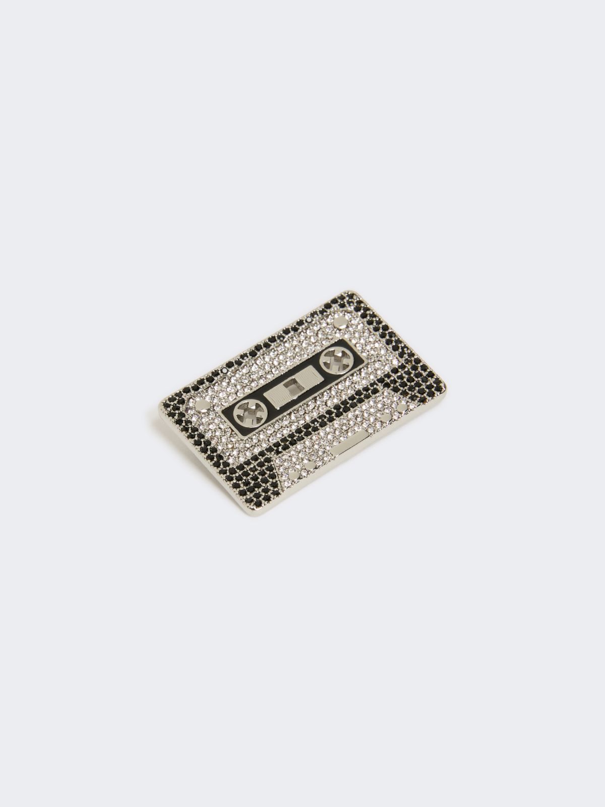 Metal brooch with rhinestones - BLACK - Max Mara - 3