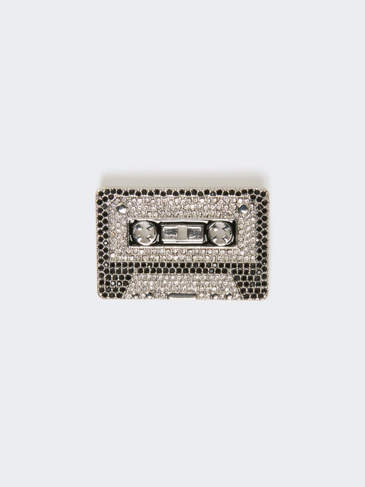 Metal brooch with rhinestones - BLACK - Max Mara