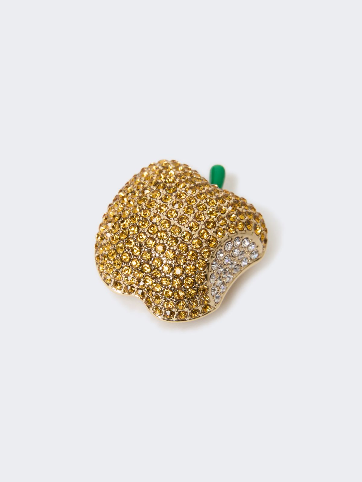Metal brooch with rhinestones - YELLOW - Max Mara - 3