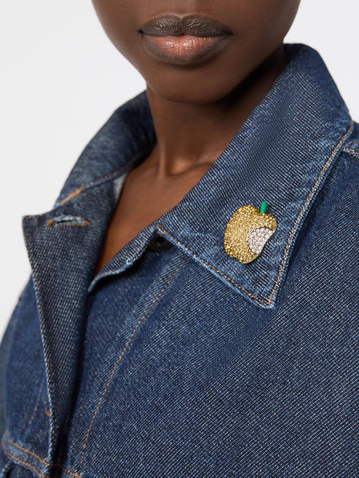 Metal brooch with rhinestones - YELLOW - Max Mara - 4