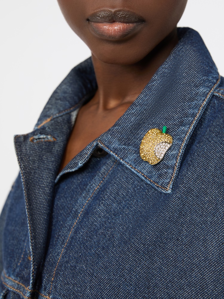 Metal brooch with rhinestones - YELLOW - Max Mara - 4