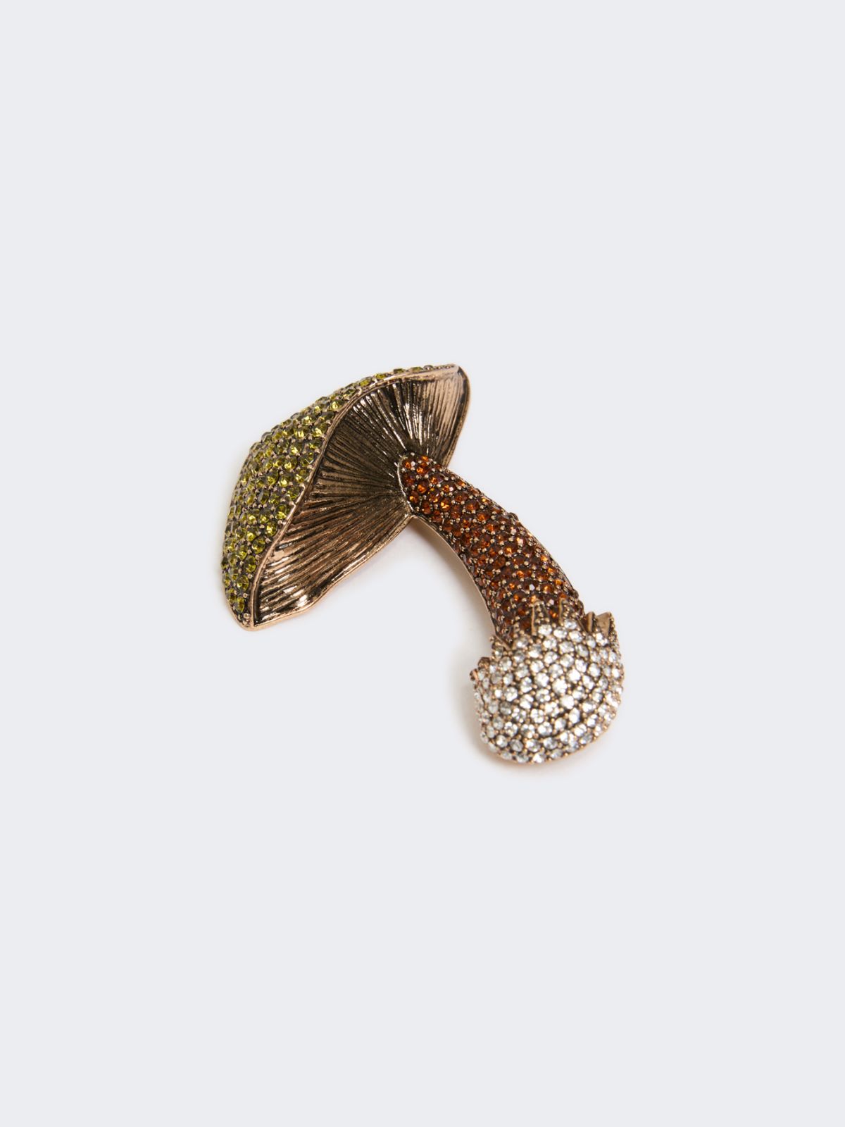 Metal brooch with rhinestones - OLIVE GREEN - Max Mara - 2