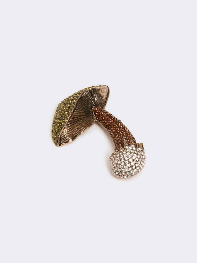 Metal brooch with rhinestones - OLIVE GREEN - Max Mara - 2
