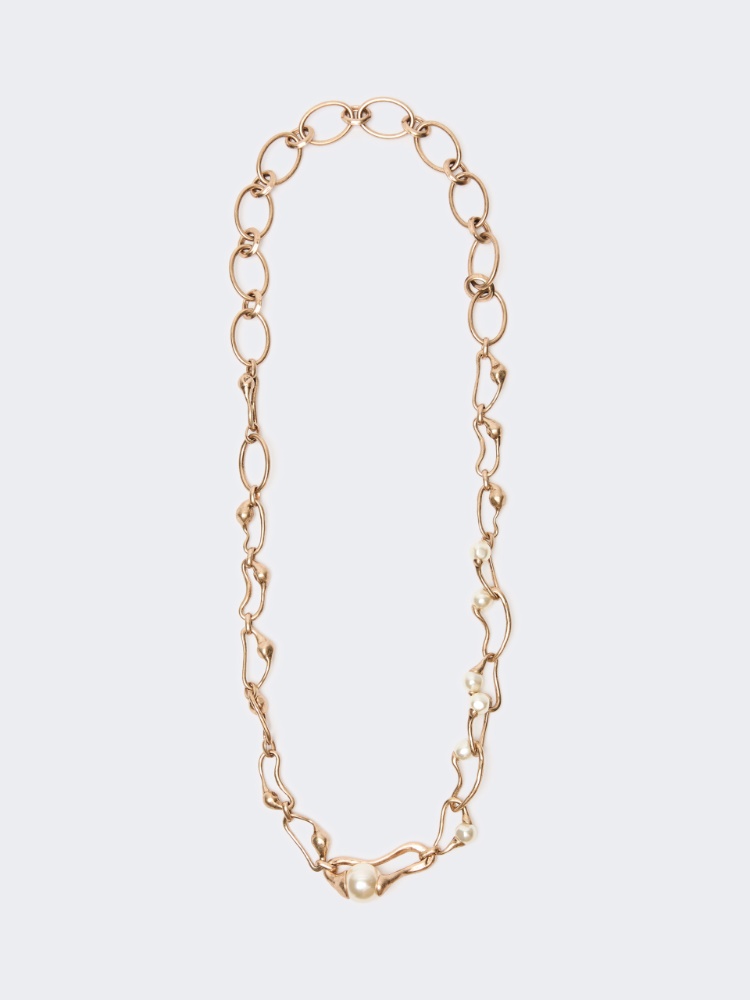 Collana in metallo e perle - ORO