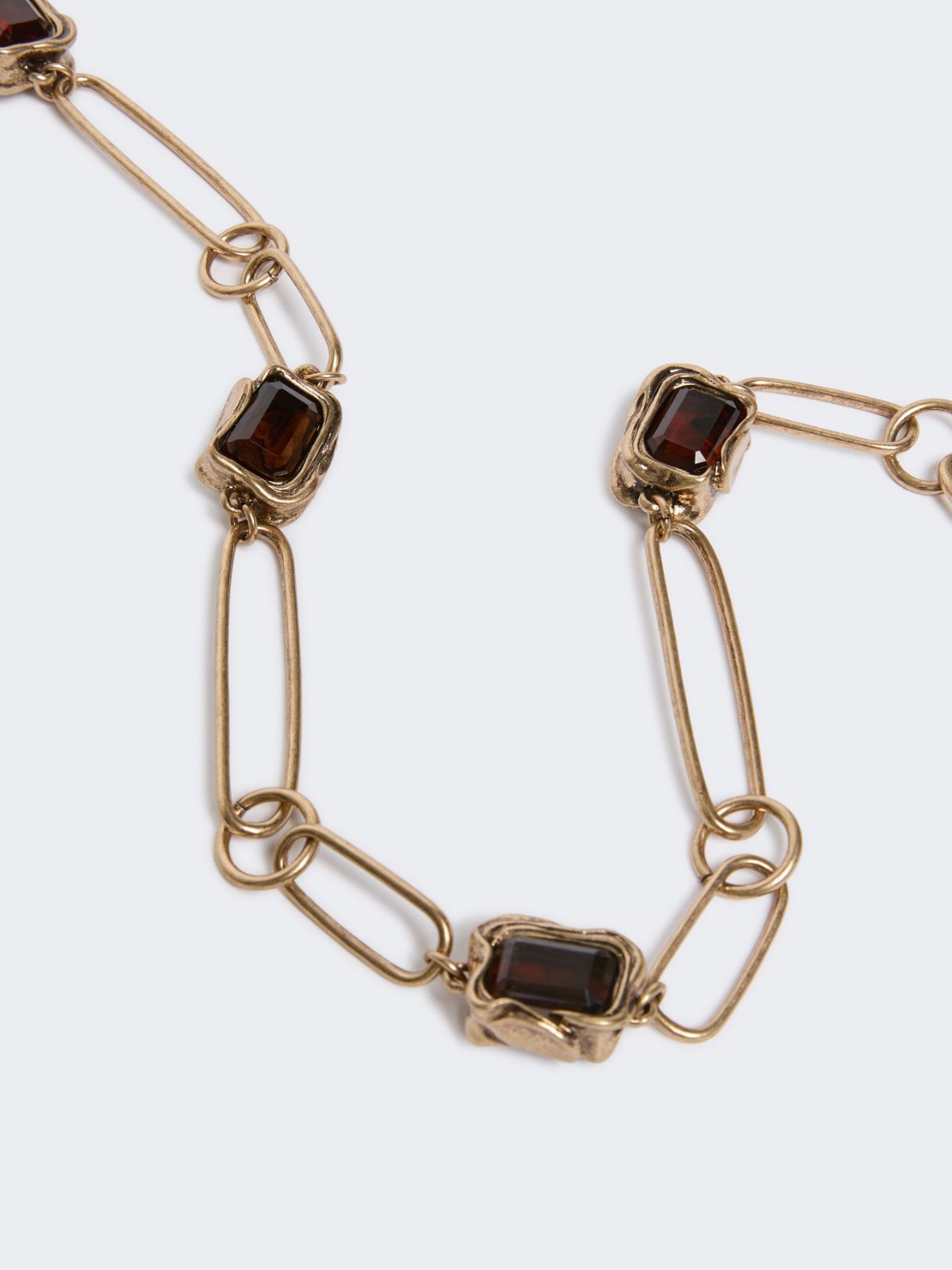 Deco chain necklace with gemstones - GOLD - Max Mara - 2