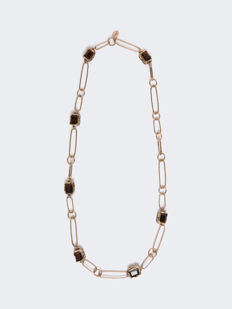Deco chain necklace with gemstones - GOLD