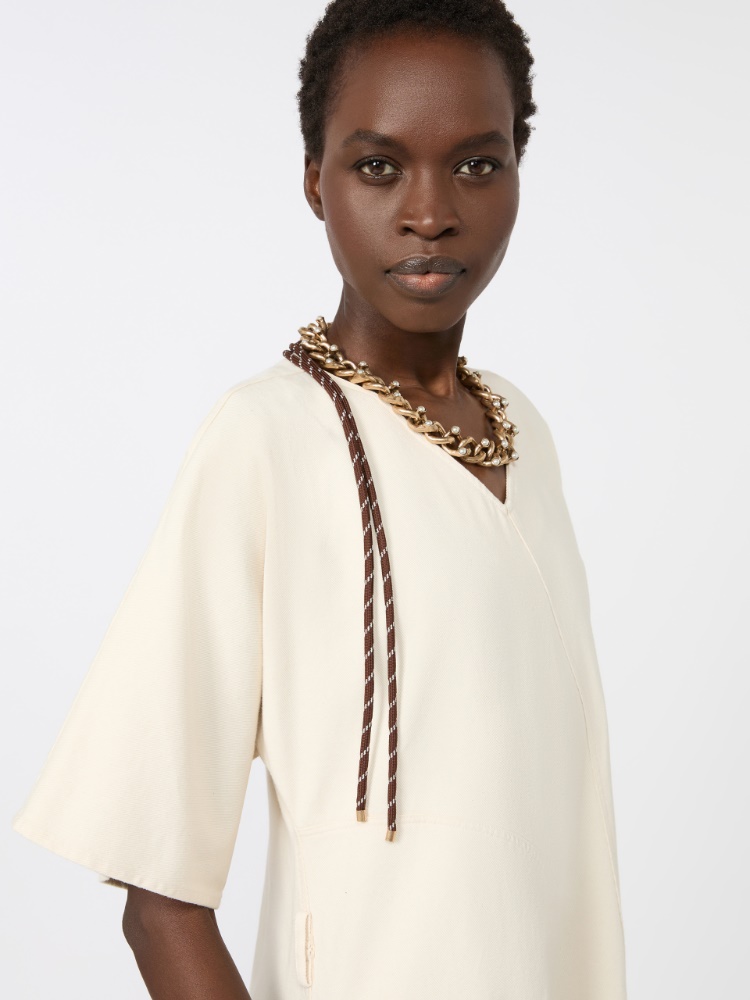 Naszyjnik typu choker ze sznurka i łańcuszka + ZŁOTY - Max Mara