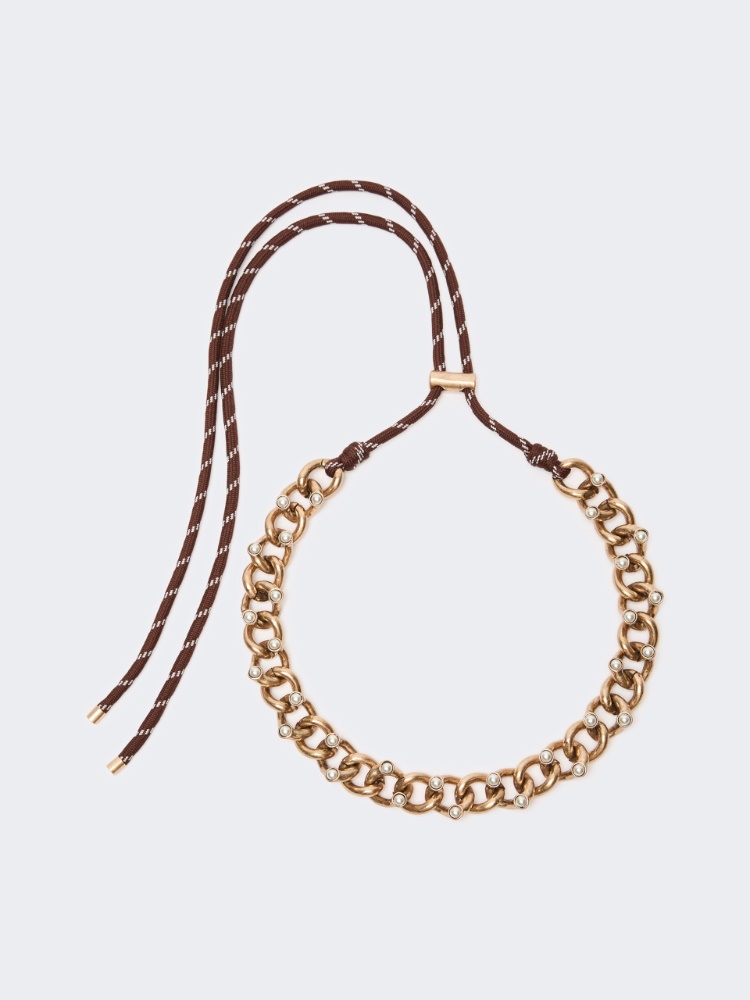 Collana girocollo in corda e catena - ORO