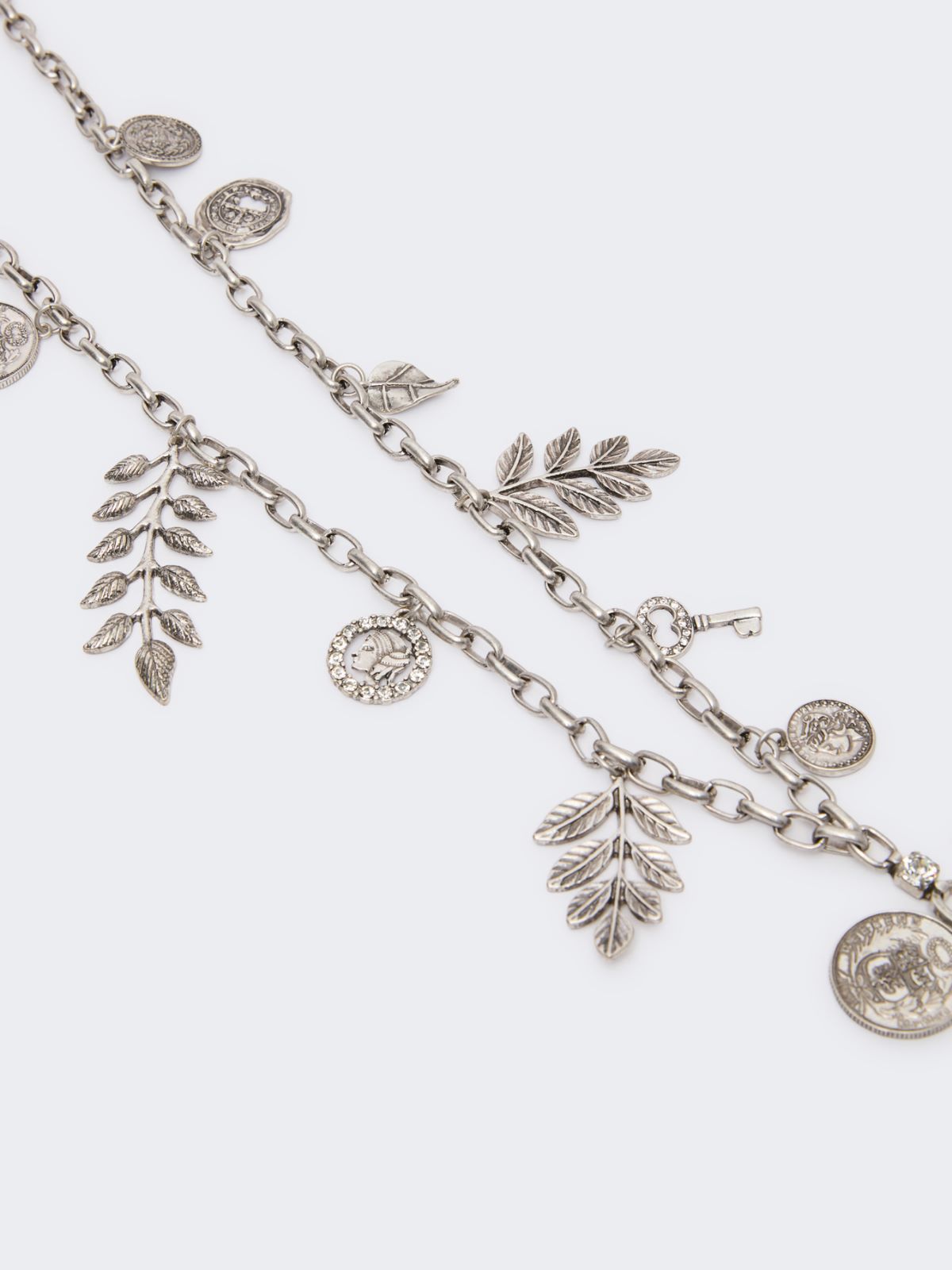 Metal chain necklace with charms - SILVER - Max Mara - 3
