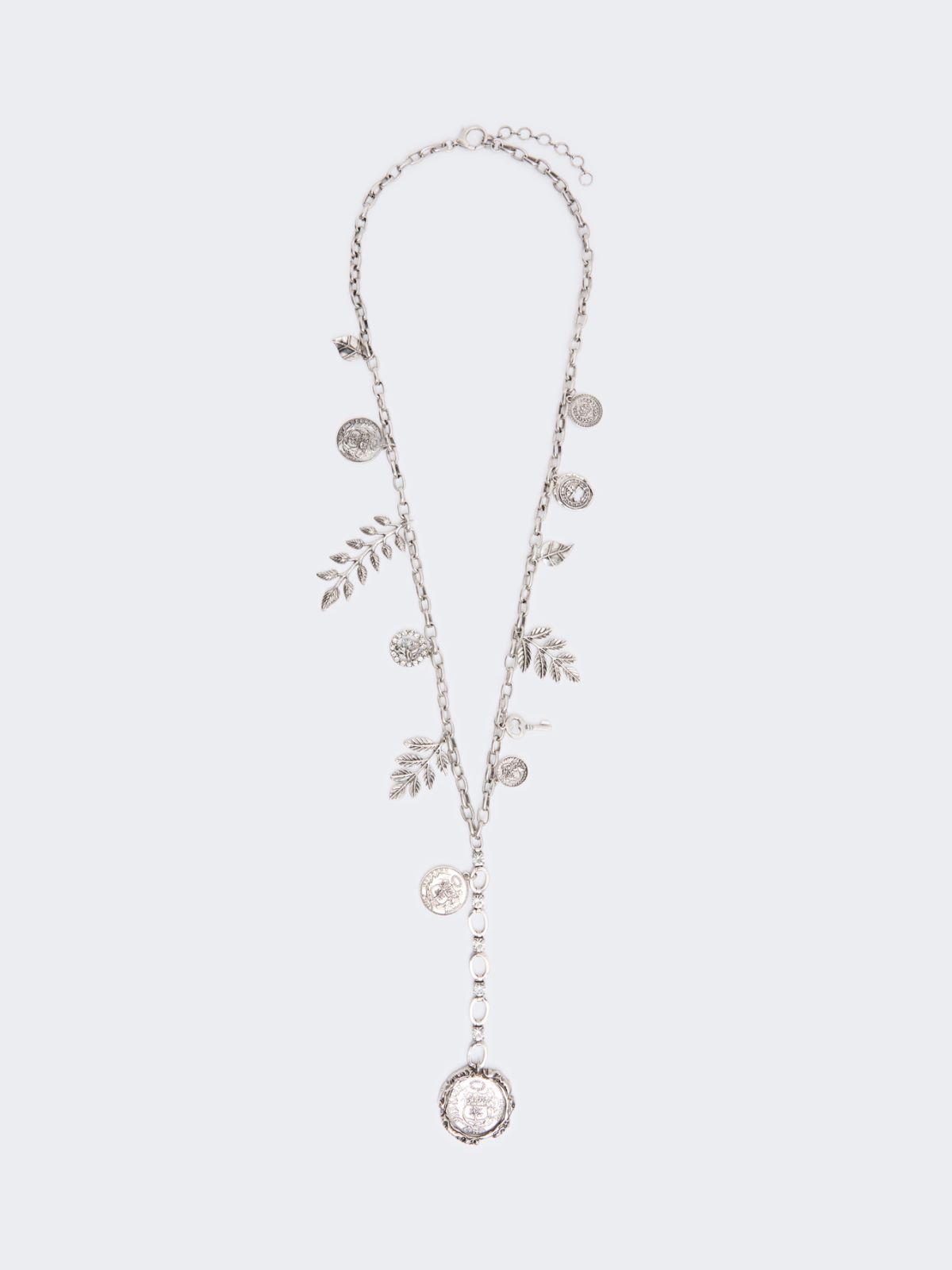 Metal chain necklace with charms - SILVER - Max Mara