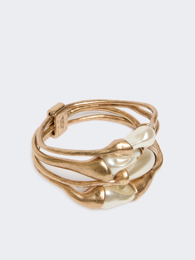 Armband aus Metall und Perlen - GOLD - 2