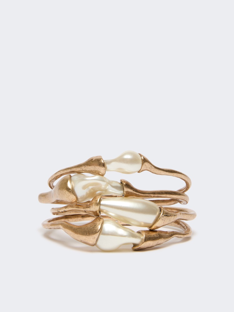 Armband aus Metall und Perlen - GOLD