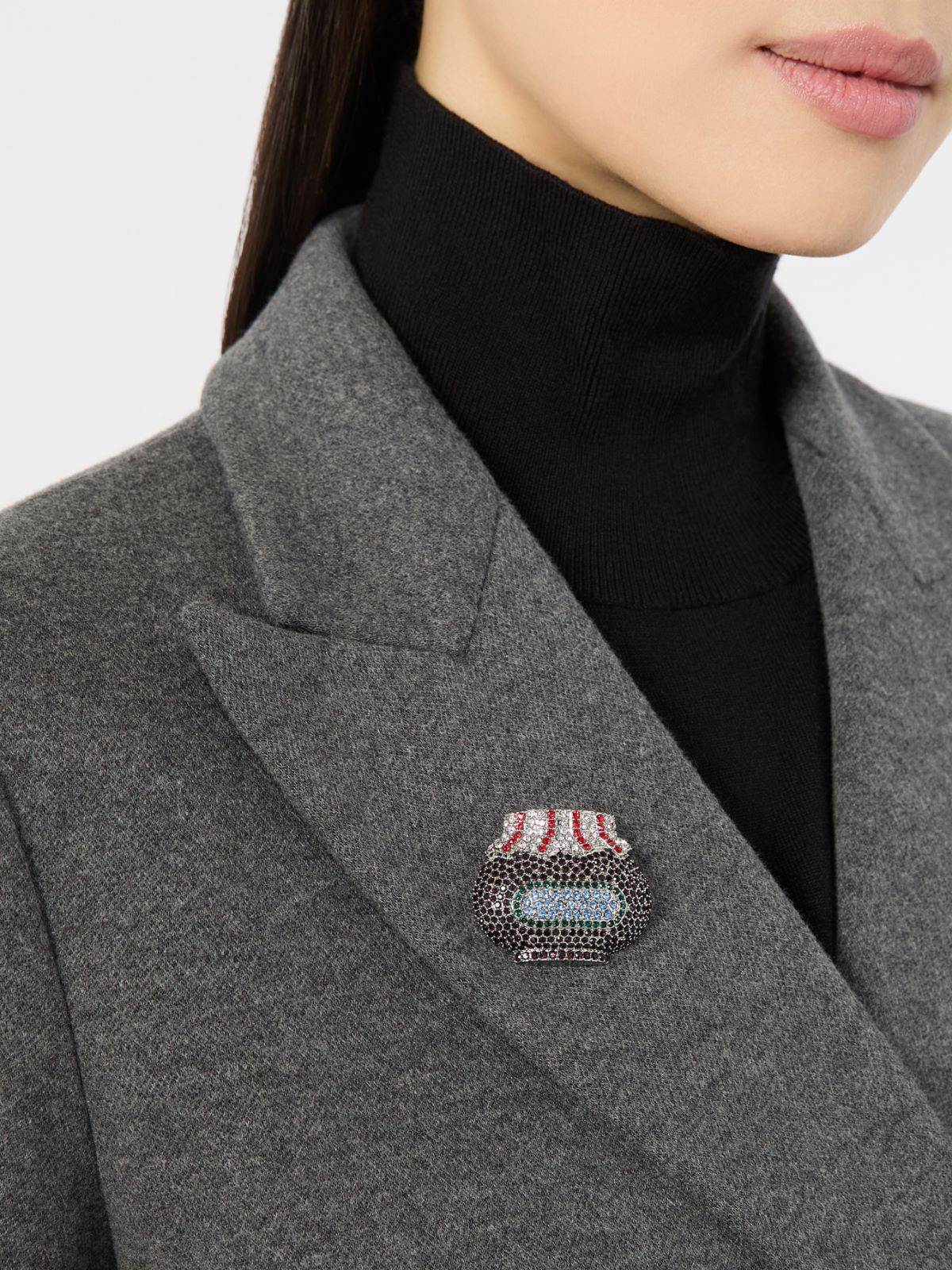 Rhinestone brooch - RED - Max Mara - 4
