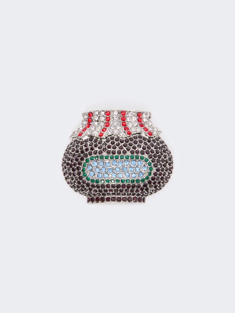 Rhinestone brooch - RED