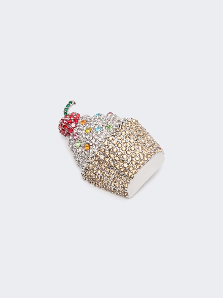Rhinestone brooch - IVORY - Max Mara - 2