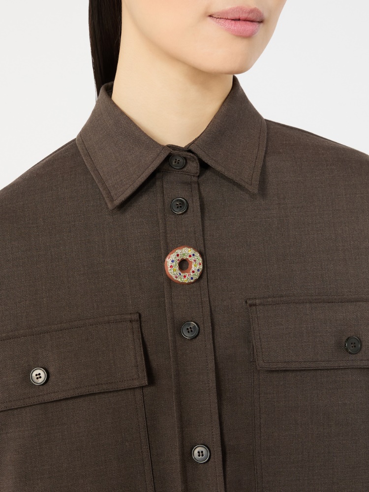 Rhinestone brooch + TOBACCO - Max Mara