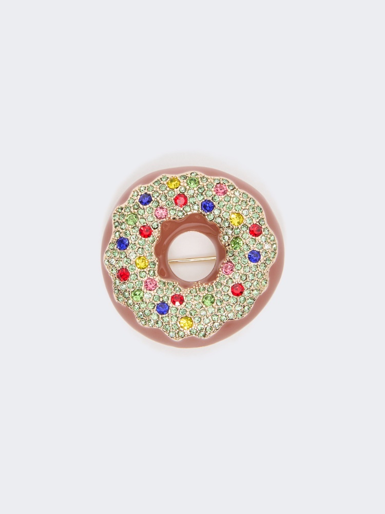 Rhinestone brooch - TOBACCO - Max Mara