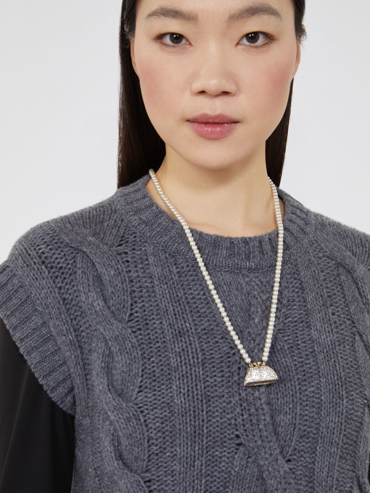 Pasticcino Bag-pendant necklace - OPTICAL WHITE