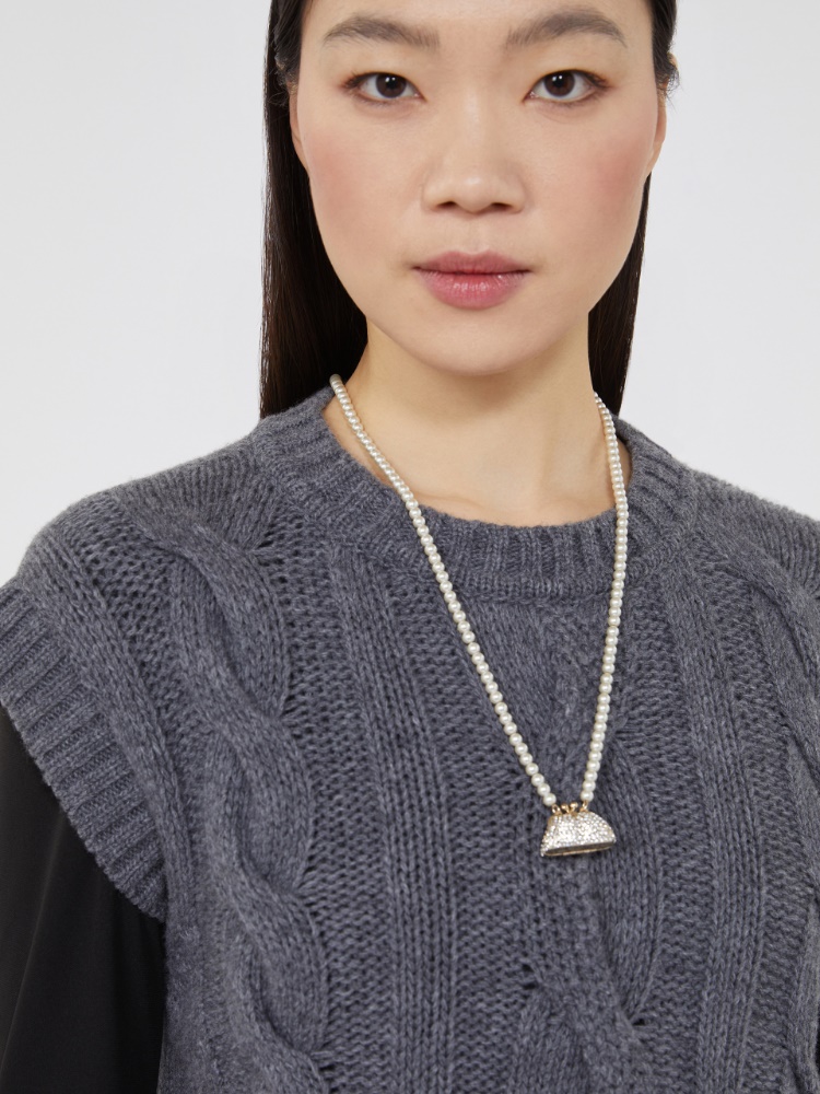 Pasticcino Bag-pendant necklace - OPTICAL WHITE